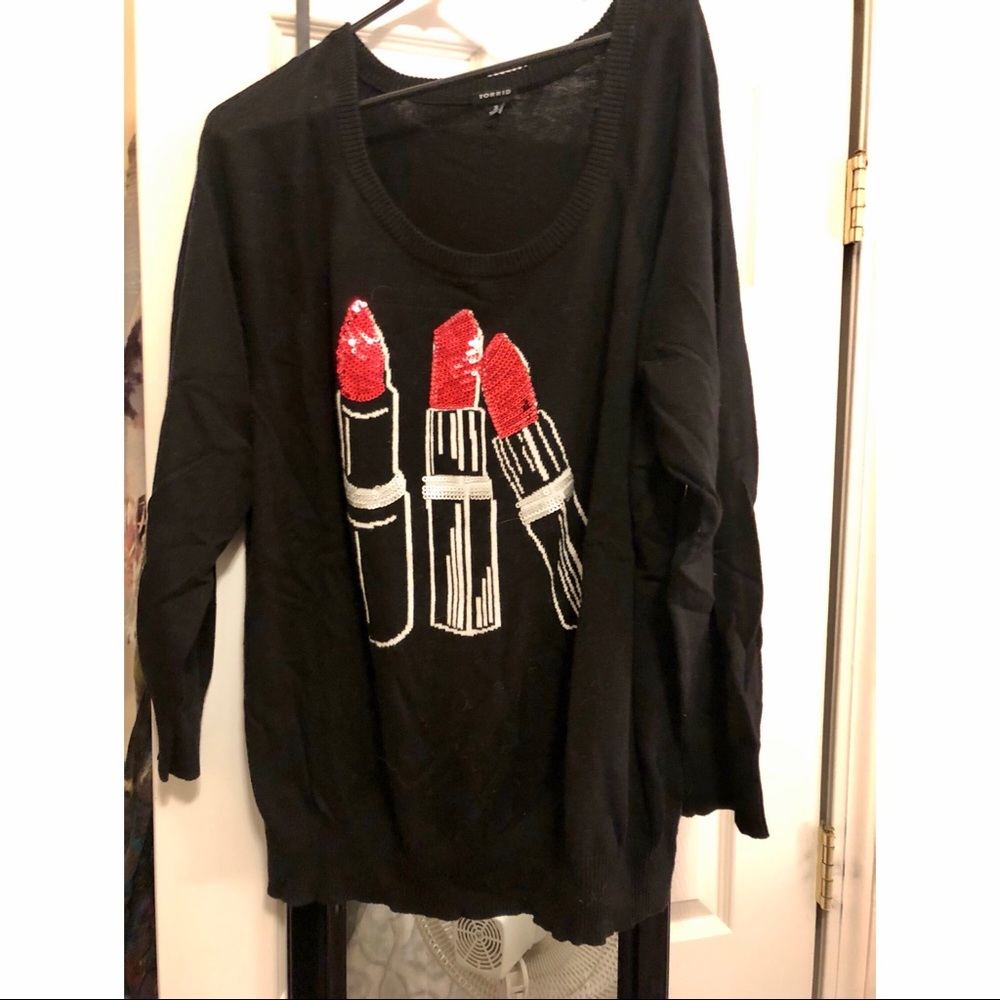 Lipstick sequin sweater - size 3x